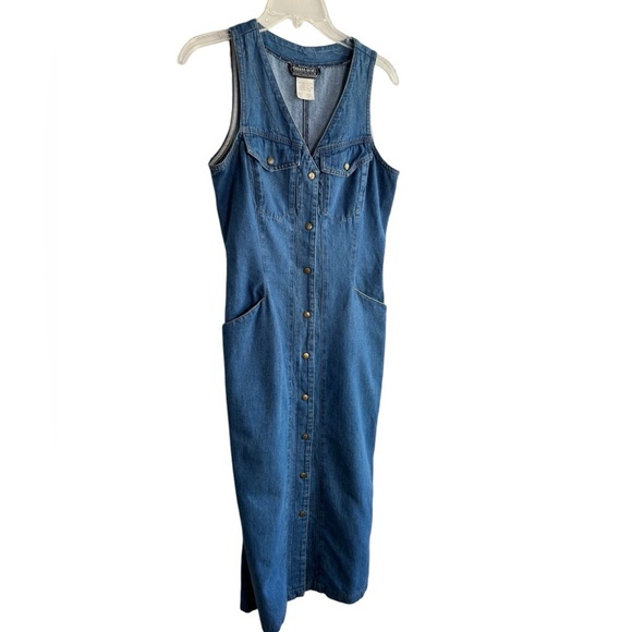 Vintage Denim Maxi Dress - Picture 3 of 15